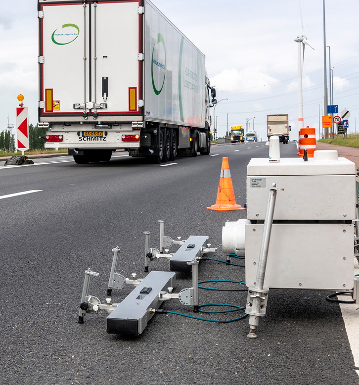Truck in front of the remote sensing device