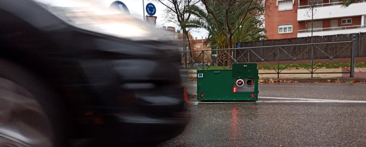 Remote sensing device monitoring traffic pollution, part of Opus RSE's efforts to measure and address urban air quality challenges.